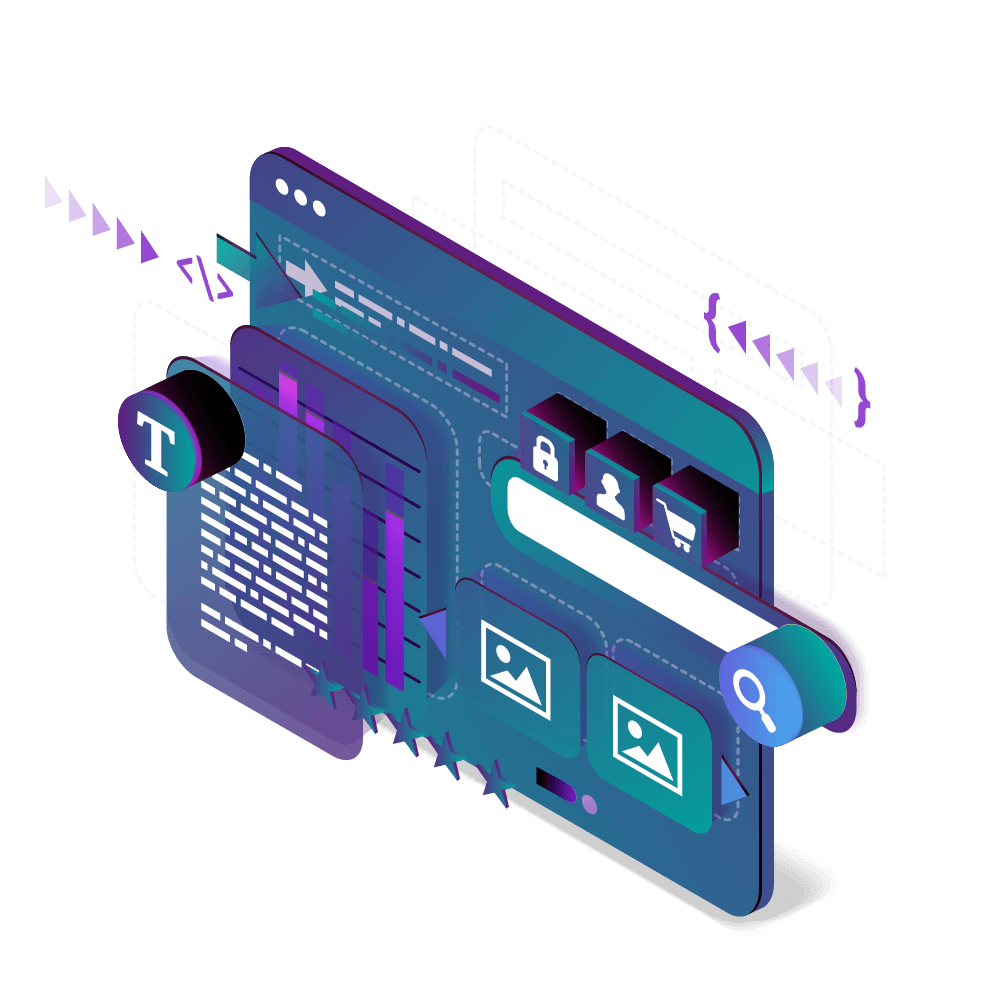 Grafisches Bild das Webseiten symbolisiert