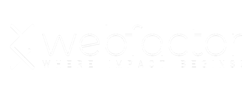 Logo der Firma Webfactor mit dem Slogan "Where Impact Begins!"