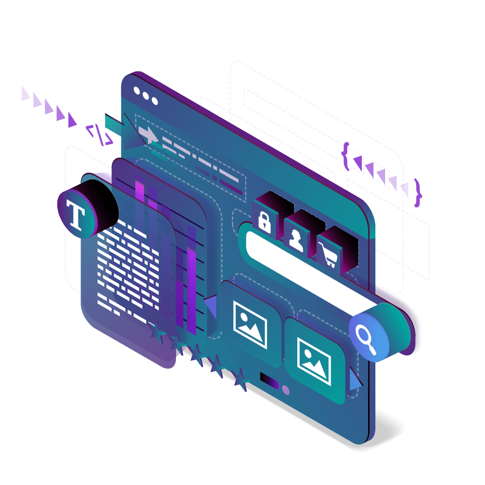 Grafisches Bild das Webseiten symbolisiert