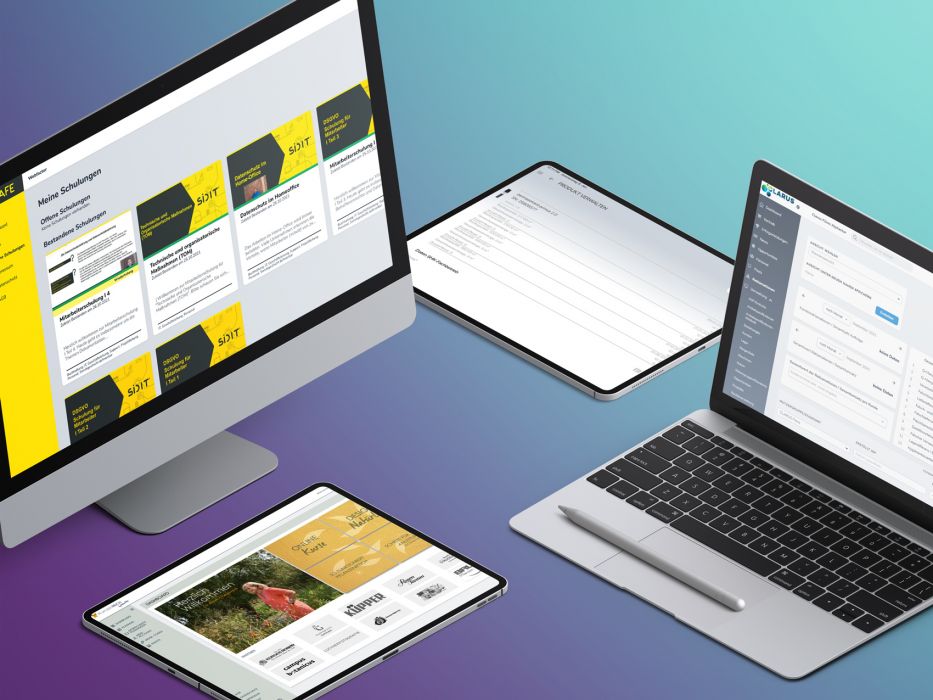 Bild zeigt drei unterschiedliche Digitalisierte Projekte